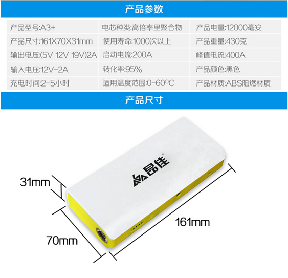 汽车启动电源A3+参数